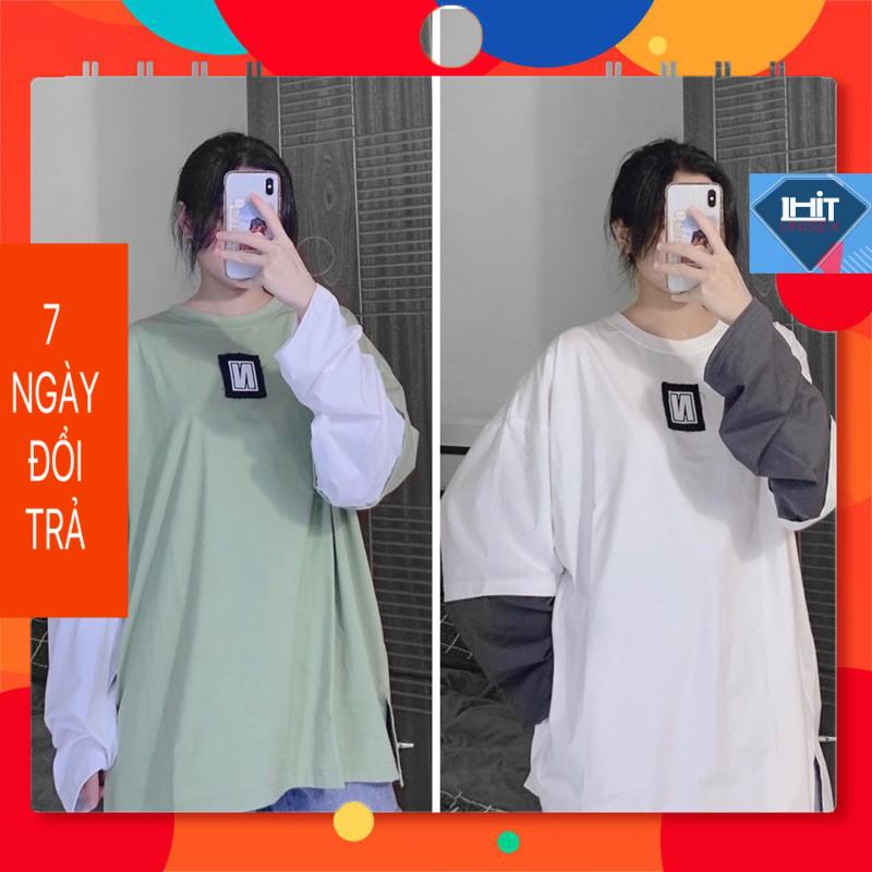 Áo thun tay dài form rộng phối tay NEE ulzzang (ẢNH THẬT)