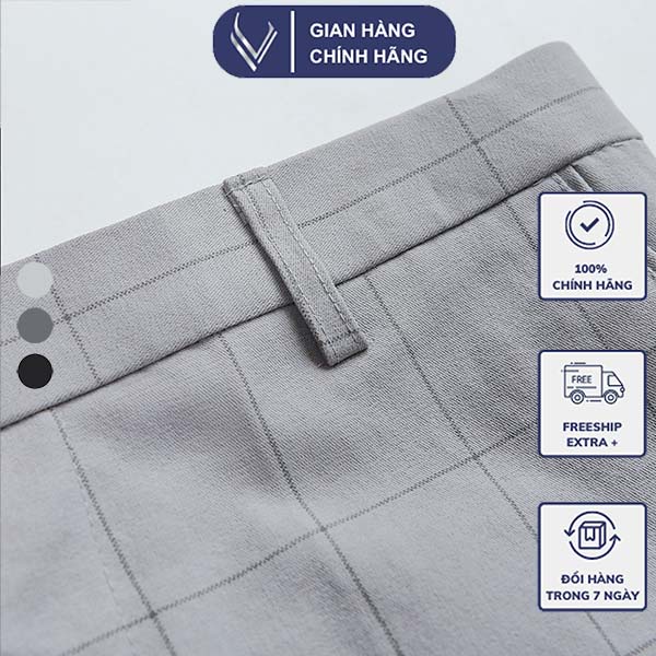 Quần Âu Nam Cotton Hoạ Tiết Kẻ Karo Quần âu nam Cao Cấp Form Đẹp Quan Au Nam Dep Thương Hiệu Veratino