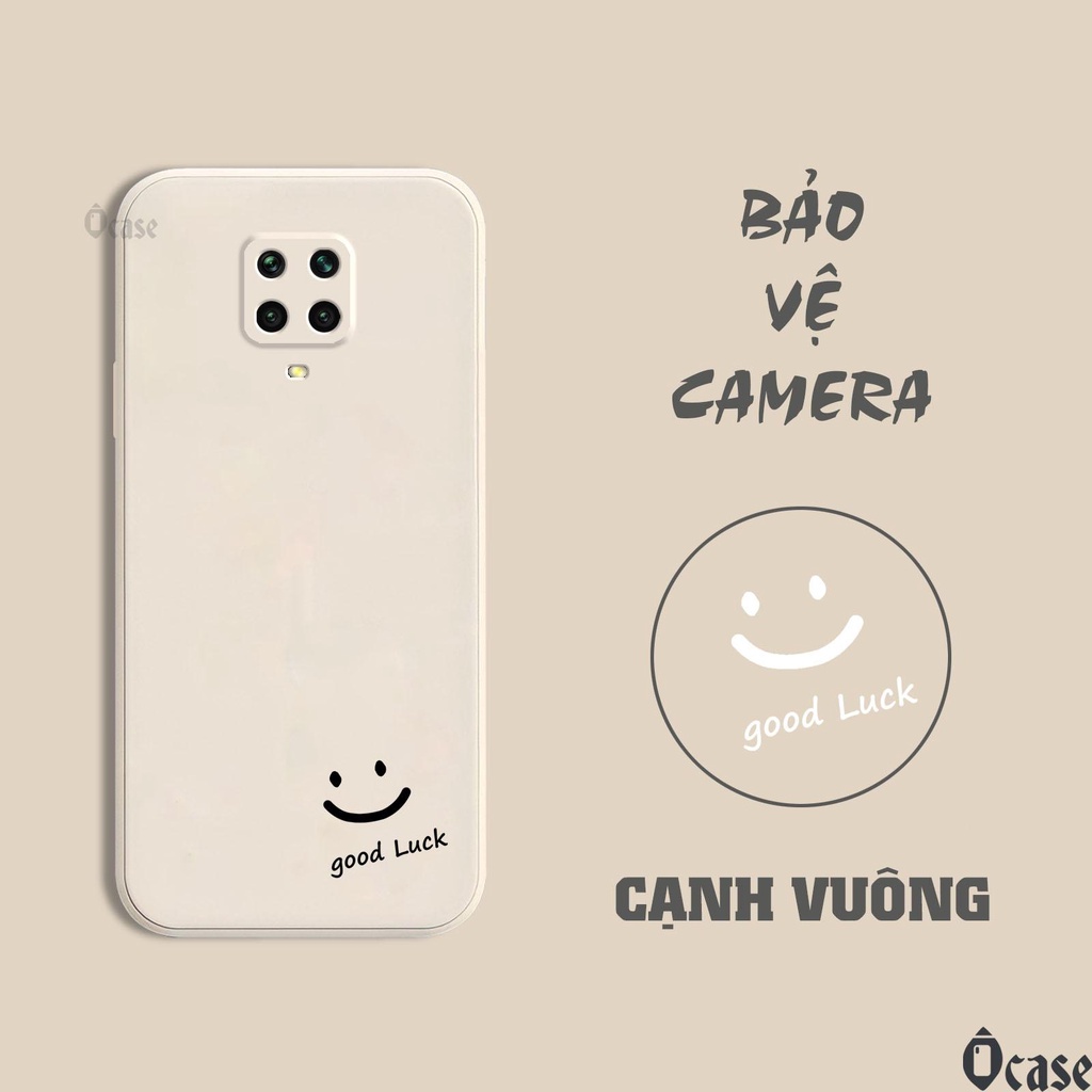Ốp lưng Xiaomi Redmi Note 9s / Note 9 Pro / Note 9 Promax / Poco M2 Pro in hình mặt cười may mắn cạnh viền vuông