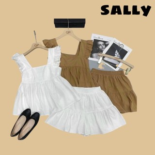 {49:S25}Set đồ nữ, bộ đồ nữ hè áo 2 dây babydoll cánh tiên quần short giả váy xinh xắn