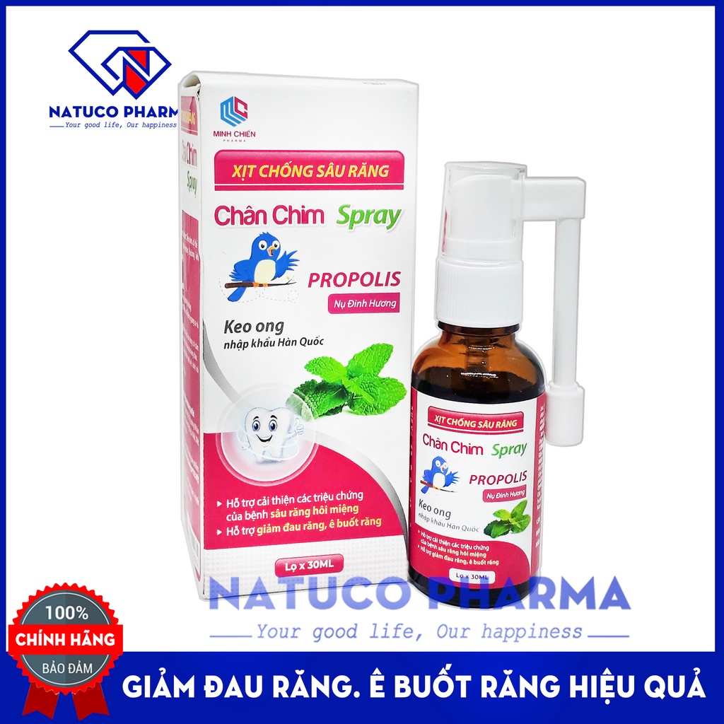 Xịt chống sâu răng Chân chim Spray - giảm hôi miệng. giảm đau răng , ê buốt (Lọ 30ml )