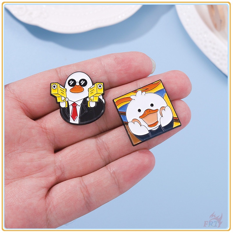 ★ Ghim Cài Áo Hình Vịt Nghệ Thuật Vui Nhộn ★ 1 Huy Hiệu Gài Áo Hình Tranh Van Gogh