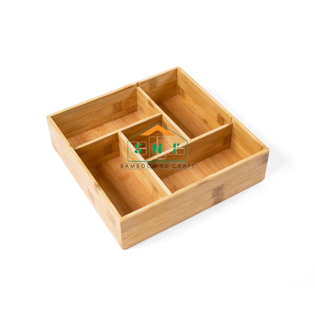 Khay Đựng Mứt, Khay Đựng Bánh Kẹo Tết, Hộp Quà Tết Bằng Gỗ Tre Tự Nhiên- SNF Bamboo and Craft