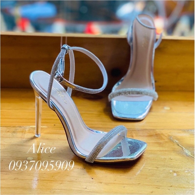 Sandal Cao Gót Dây Xoàn 9P Mũi Vuông, Gót Nhọn- Hàng VNXK Cao Cấp - Full diễn 34-40