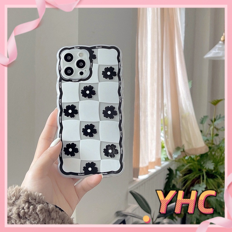 Ốp Điện Thoại Họa Tiết Kẻ Ô Trắng Đen Cho Iphone6 6splus 7 7plus 8plus XR x xs 12 11 pro max plus 13 promax-1022