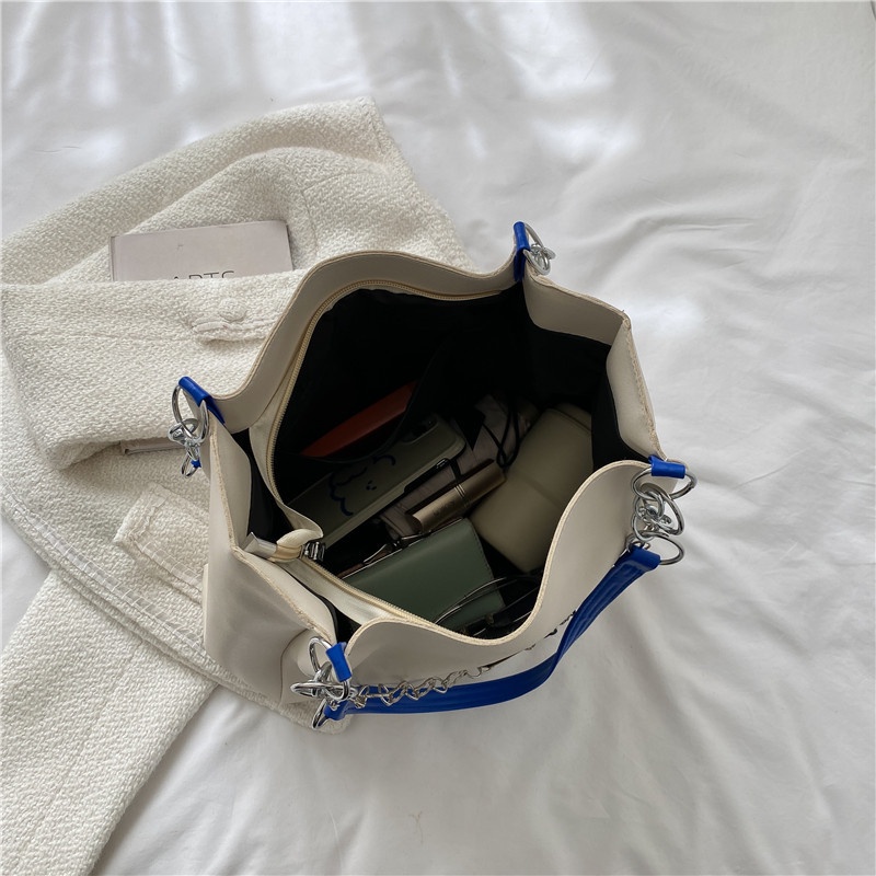 M97-Túi Xách Da pu Mềm Cỡ Lớn Phối Dây Xích Thời Trang Hàn Quốc Cao Cấp Cho Nữ