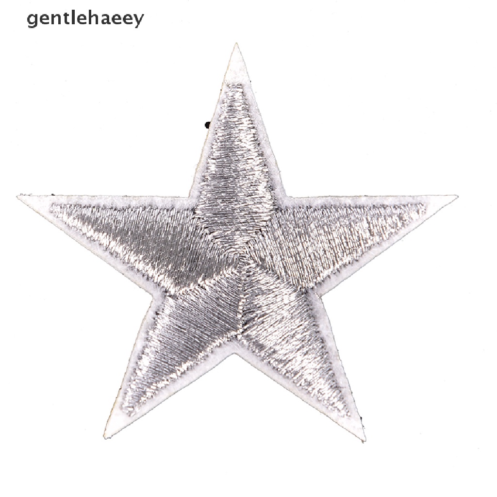 Bộ 10 Sticker Ủi Thêu Hình Ngôi Sao Màu Bạc