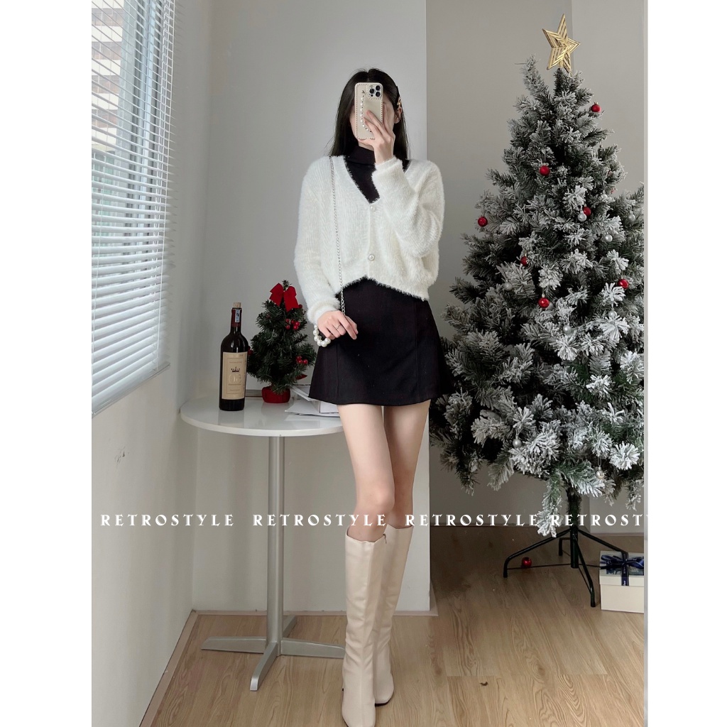 Áo cardigan lông thỏ croptop mã CDGlongcucngoc107_P8K1