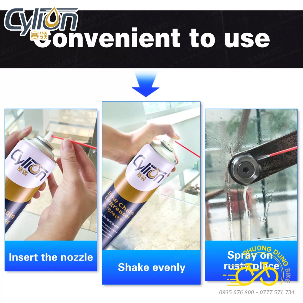 Chai xịt rửa xích líp đĩa xe đạp CYLION Bike Chain Degreaser 400ml - Hàng chính Hãng