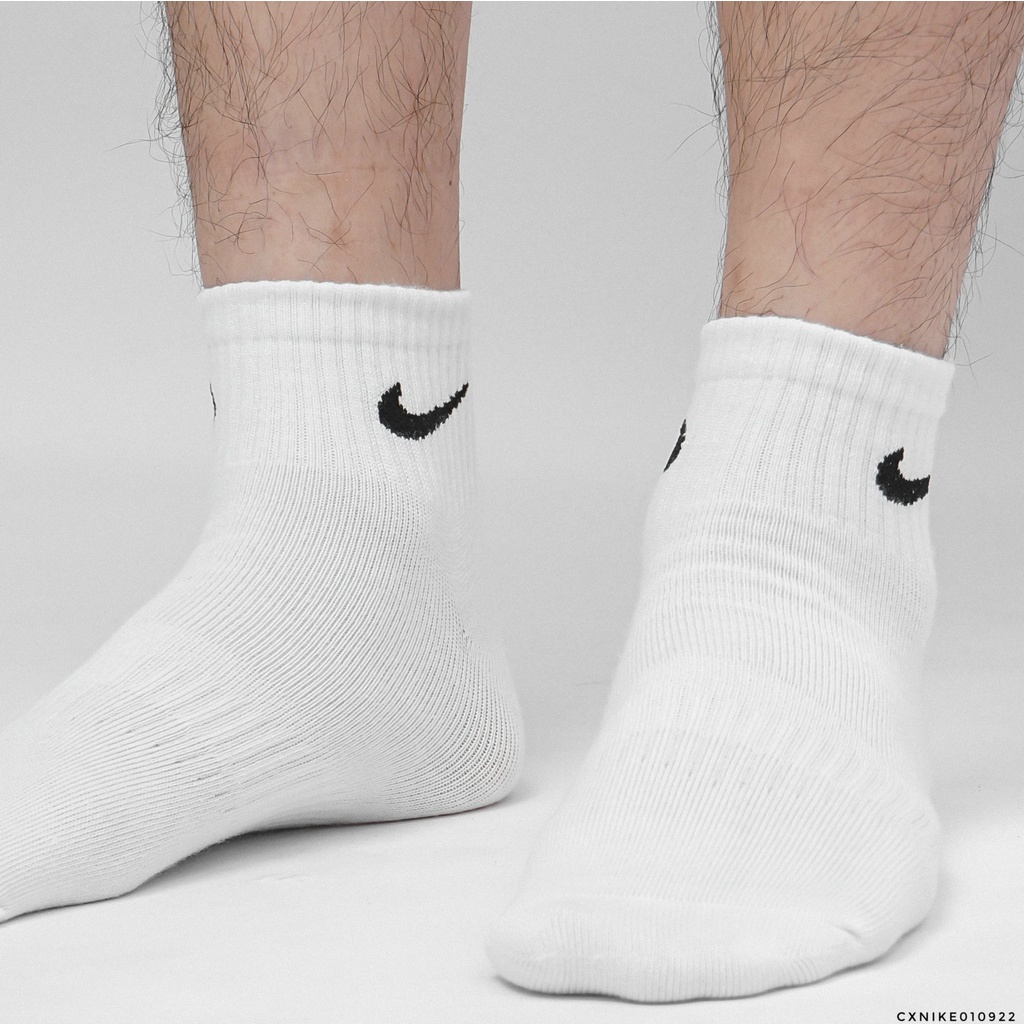 [ CAO CẤP ] Full Set 3 đôi vớ/tất thể thao cổ trung dệt kim dày dặn, thông thoáng 10922