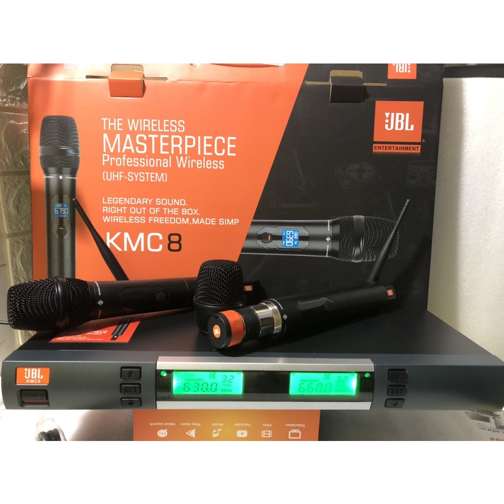 Micro không dây JBL KMC8 hát karaoke gia đình sân khấu - Độ nhạy cao, bắt sóng xa, chống hú rít - Thiết kế sang trọng