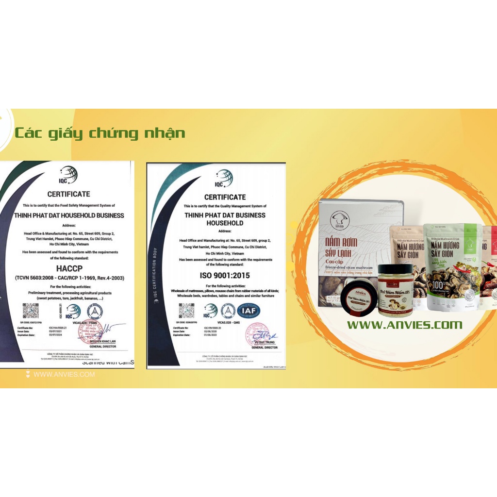 Hạt nêm chay Anvies- 18% nấm Oganic