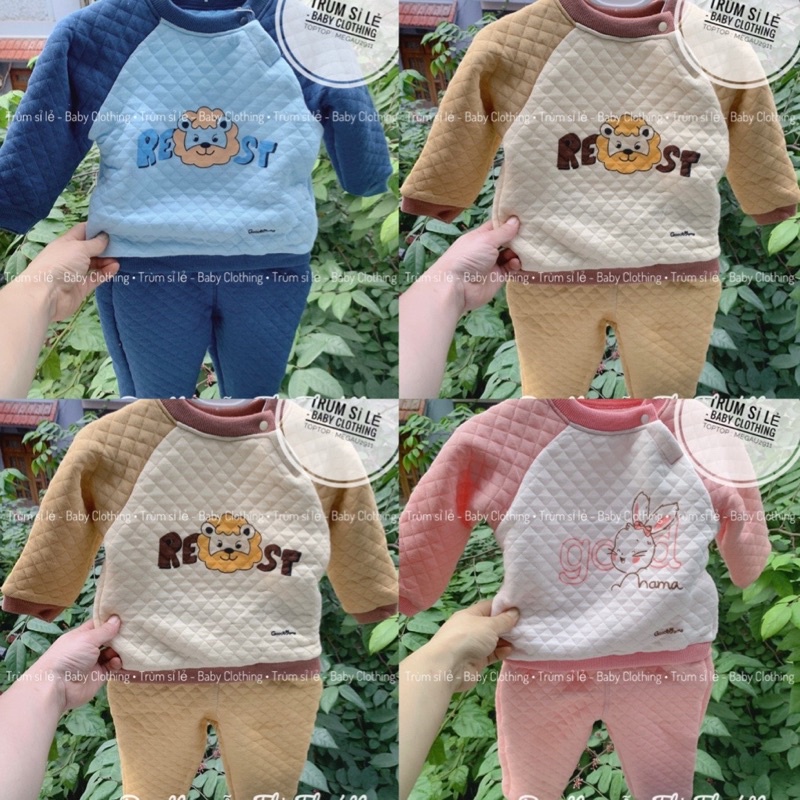 Goodmama - bộ trần bông cài vai cho bé dưới 3 tuổi