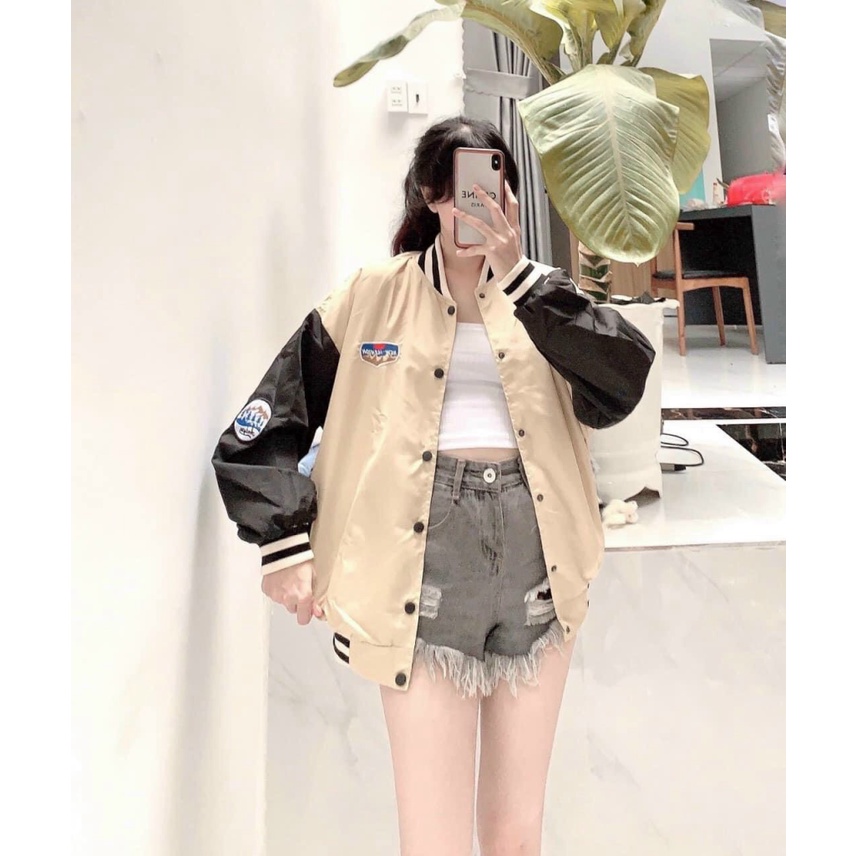 (HCM) ÁO KHOÁC DÙ BOMBER LOGO THỜI TRANG NỮ - SIÊU XINH , HOT HIT CHO CÁC BẠN TRẺ KOKO MI FASHION