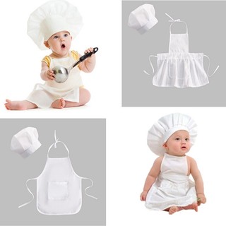 Set 2 món gồm tạp dề + nón đầu bếp + tạp dề cho trẻ sơ sinh