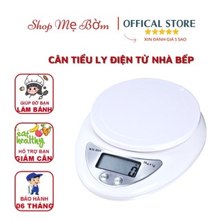 Cân tiểu ly điện tử nhà bếp mini định lượng 1g - 5kg làm bánh độ chính xác cao kèm 2 viên pin AAA