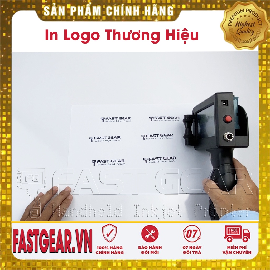 Máy In Date Cầm Tay FG 18 PRO  Tiếng Việt  - In NSX,HSD,Logo,Mã Vạch,QR Code - Tặng DDVS Mực+USB