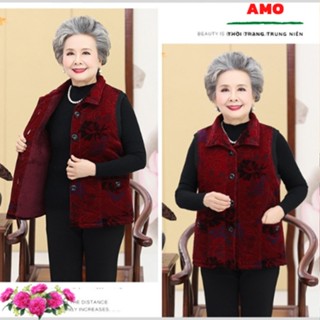 Áo Gile Nhung cao cấp cho người trung niên, người già