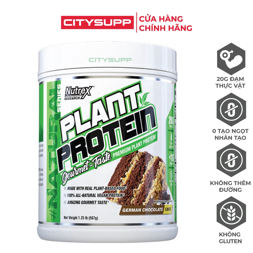 Nutrex Plant Protein, Đạm Thực Vật, Thuần Chay (100% Vegan Protein) | Nhập khẩu USA