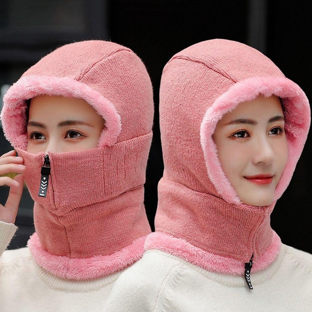 1 Mũ Dệt Kim Giữ Ấm Phối Lông Cho Nữ