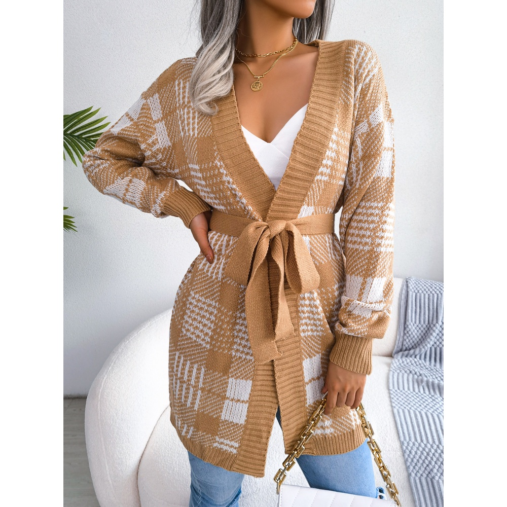 Áo Khoác Cardigan Dệt Kim Tay Dài Họa Tiết Kẻ Sọc Trắng Đen Thời Trang Thu Đông 2022 Cho Nữ
