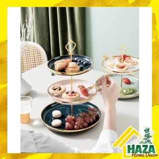   CÓ SẴN  Khay sứ 2-3 tầng đựng bánh kẹo trái cây tiệc trà chiều Kệ gốm sứ bày mứt Tết 