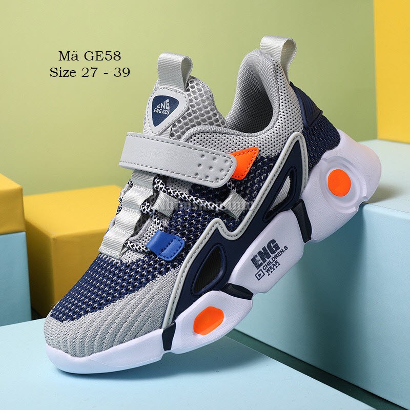 Giày thê thao bé trai 4 - 15 tuổi phong cách Hàn Quốc đế EVA nhẹ chống trơn kháng khuẩn GE58