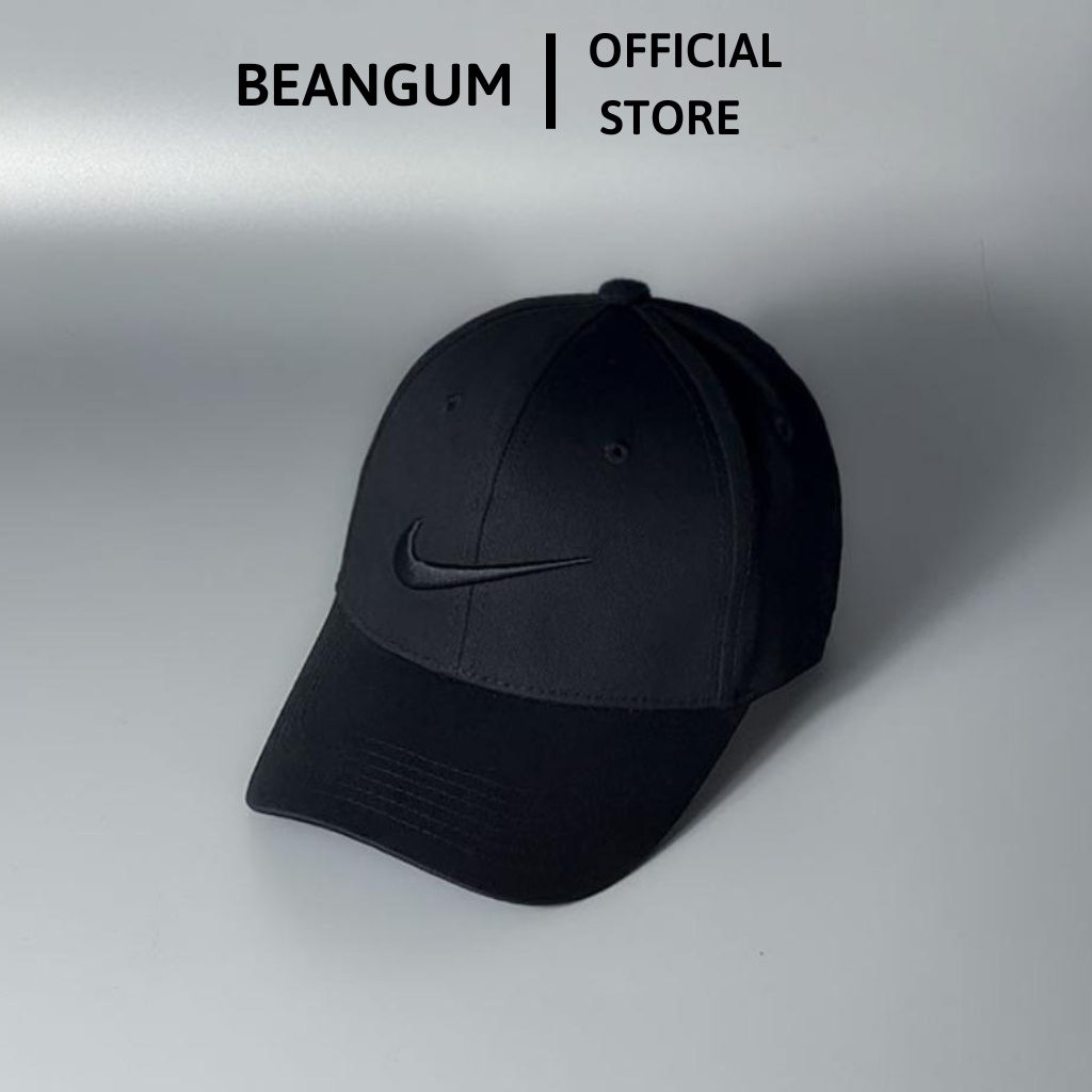 Mũ lưỡi trai NIKE nam nữ, nón kết trơn đen cao cấp Beangum.vn
