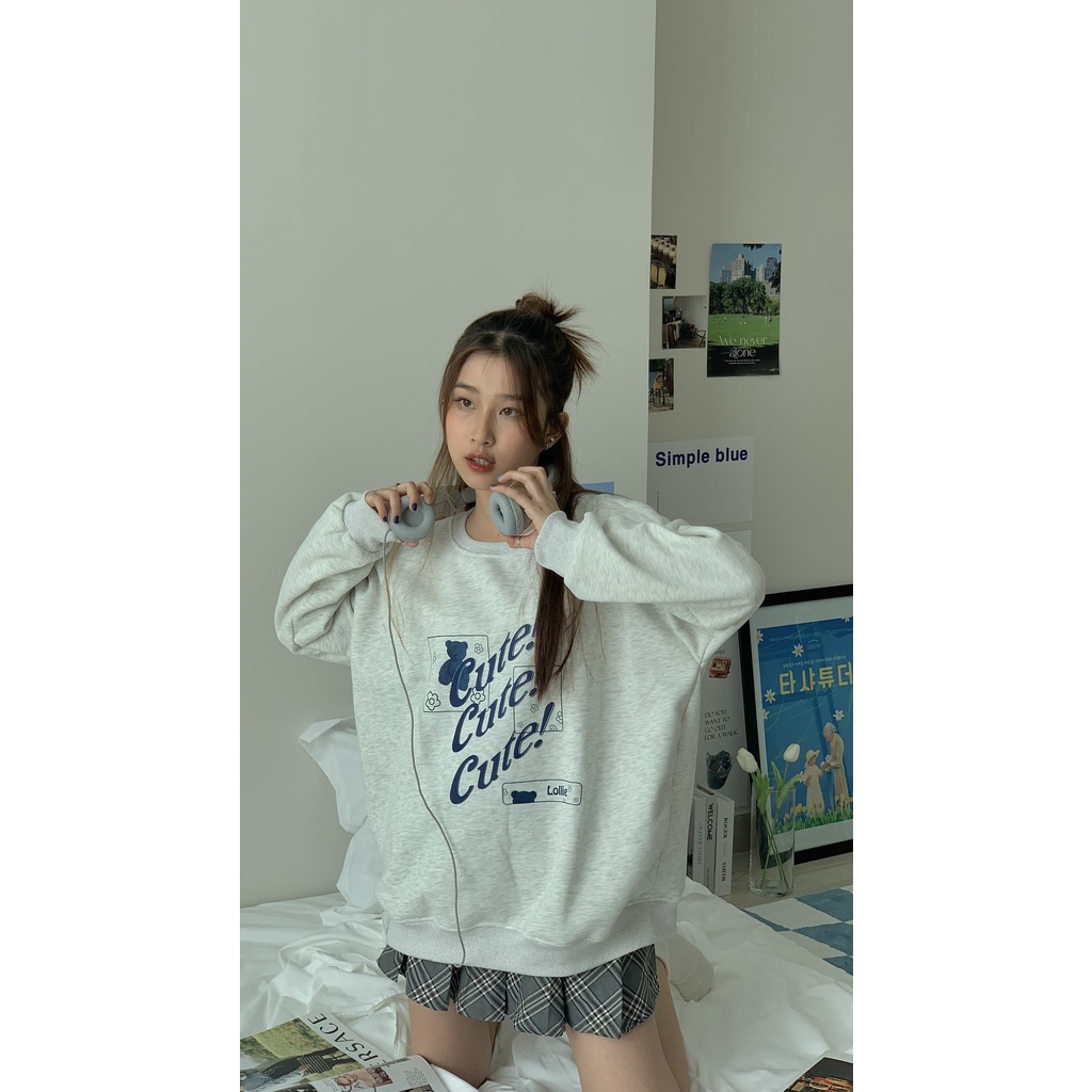 Áo nỉ bông in chữ Lollie Cute TKP152  LOLLIE STUDIO