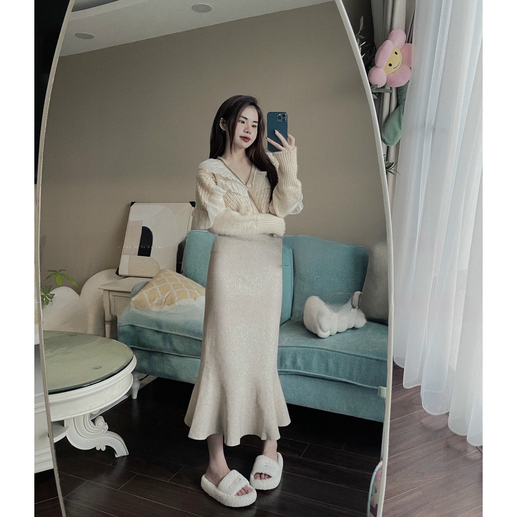 SET LEN CARDIGAN BÈO ĐUÔI CÁ - LEN 30