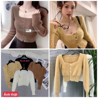 🔥🔥áo len lông cực xinh.hàng hott chị em nha. sẵn 3 màu nâu/ da / trắng. kèm video ảnh thật chụp sàn