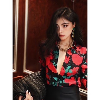 Áo Sơ Mi In Hoa Hồng Đỏ Eclipse Clothing