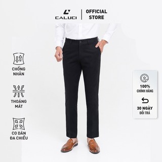 Quần khaki nam CALUCI thiết kế dáng ôm vừa vặn, đũng cao mặt vải mềm mịn phom dáng ôm gọn cơ thể CBKK19-03