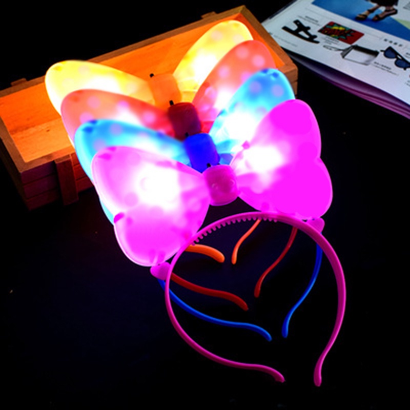 Băng Đô Tai Thỏ Có Đèn LED Màu Sắc Ngẫu Nhiên Dùng Để Trang Trí Tiệc