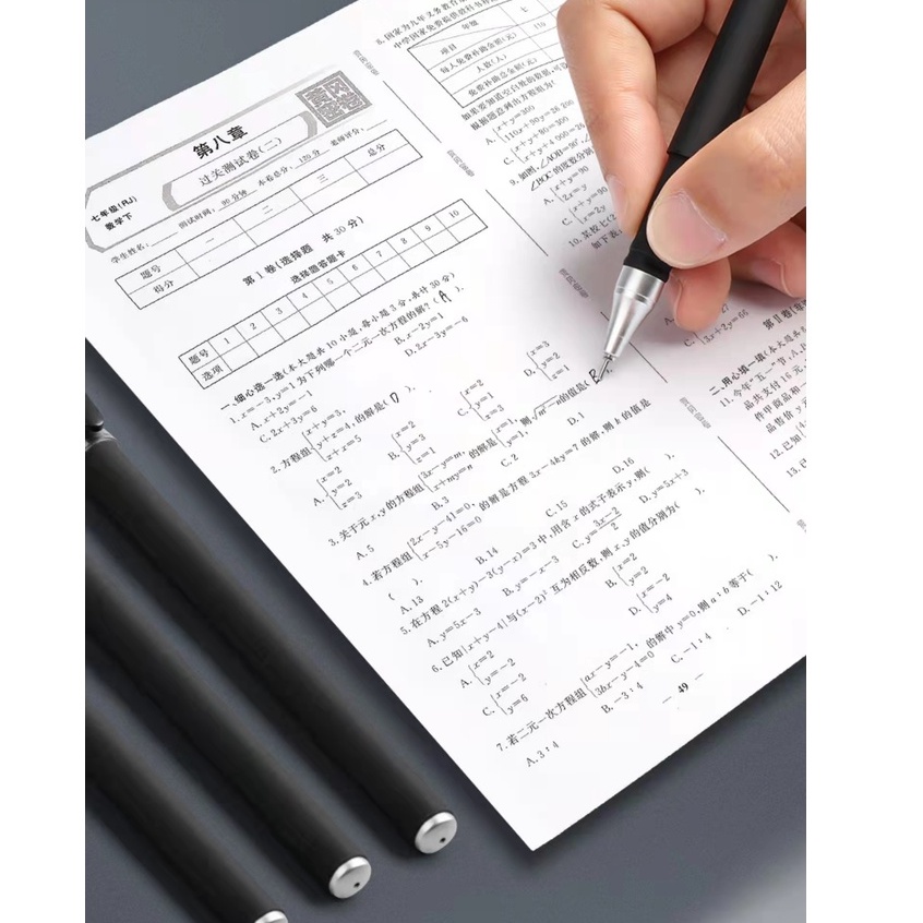 Mũ bút trung tính có chữ ký chữ nhật Nhật Bản đơn giản Matte Black Pen 0.5mm Kim Tube Viết văn phòng Vật tư bài kiểm tra sinh viên Bút đặc biệt