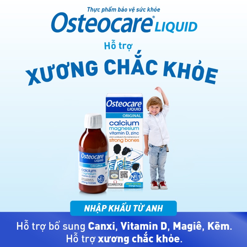 Siro Canxi d3 dạng nước giúp bổ xương, tăng chiều cao cho bé Osteocare Liquid Original Syrup 200ml