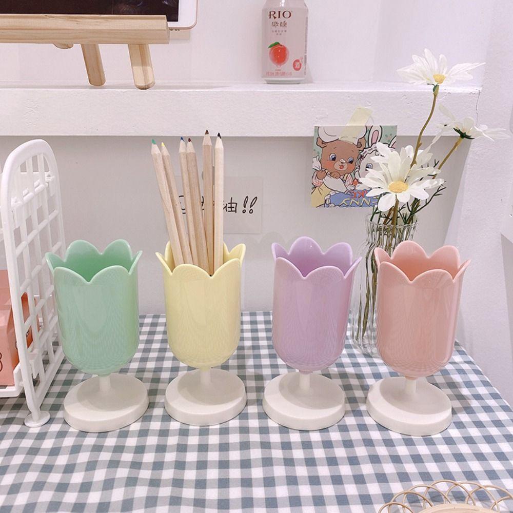 Hộp Đựng Bút Bằng Nhựa Hình Hoa Tulip Xinh Xắn