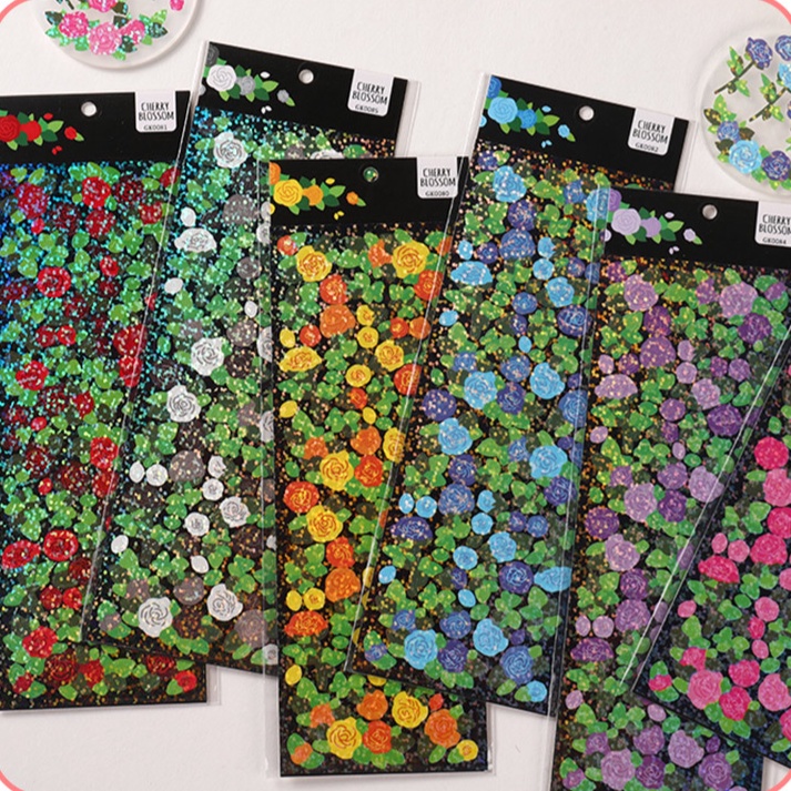 Miếng Dán Thẻ Hình Hoa Goo Đính Kim Sa GK0080