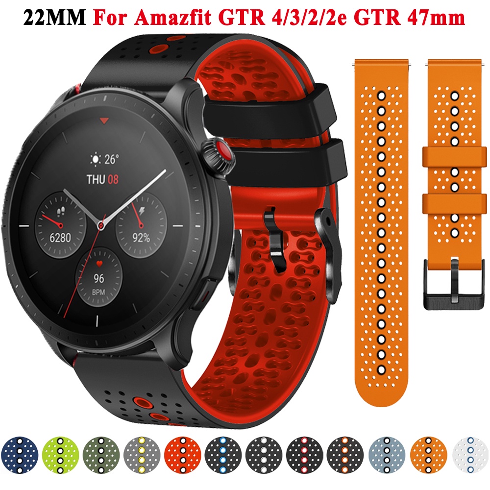 Dây Silicone Thay Thế Cho ĐồNg Hồ Thông Minh Amazfit GTR 47mm 22mm GTR 4 / 3 / 2 / 2e GTR3 Pro 3