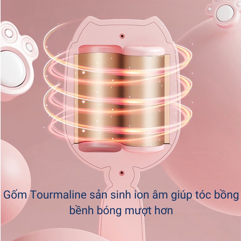 Máy uốn tóc xoăn sóng nước Hippie ion âm CENBY Premium Hair Styler không làm tổn thương tóc