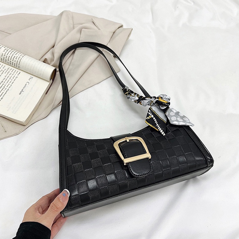 Túi Đeo Vai Họa Tiết Kẻ Sọc Có Khóa Cài Thời Trang Cho Nữ