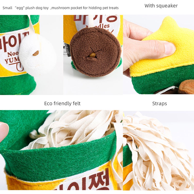 HamshMoc Đồ Chơi Nhai Gặm Tương Tác Bằng Vải Bông Mềm Mại Hình Tô Thức Ăn Dành Cho Cún Cưng IQ 4