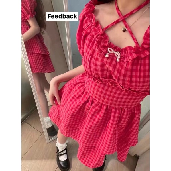 Váy hồng nơ lưng