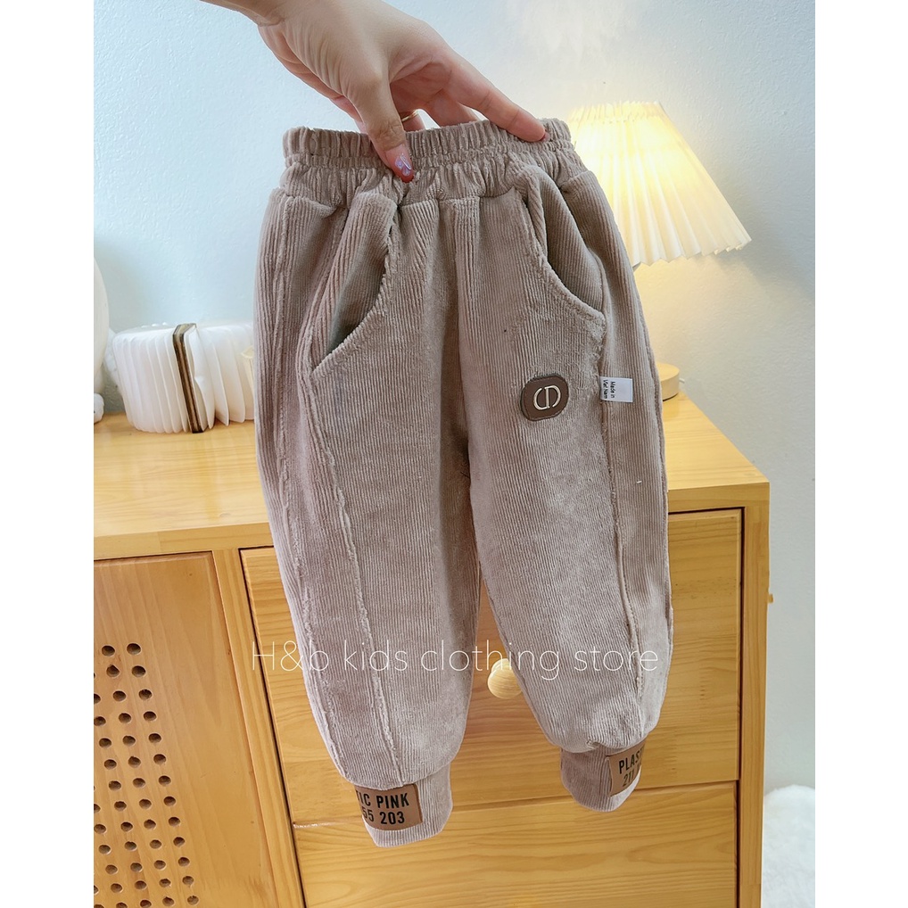 Quần Dài Nhung Lông Dày Ấm Cực Đẹp Cho Bé Trai Bé Gái