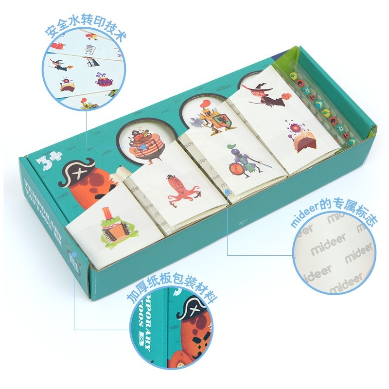 Bộ Đồ Chơi Hình Xăm Tạm Thời và Hình Dán Móng tay An Toàn Cho Trẻ Temporary Tattoos Mideer - CleverKids