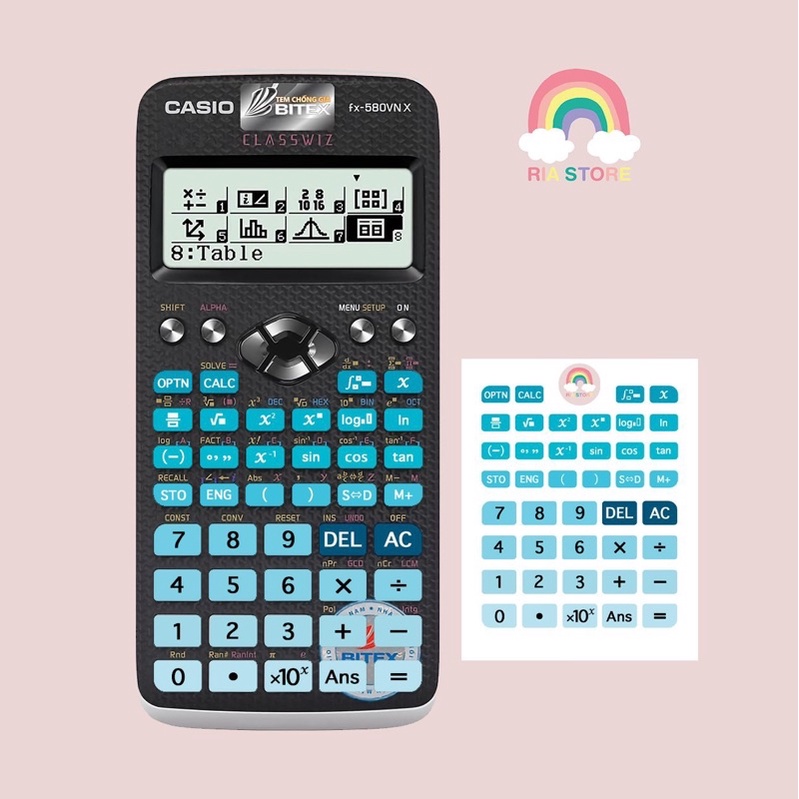 Miếng dán nút phím máy tính cầm tay casio 580