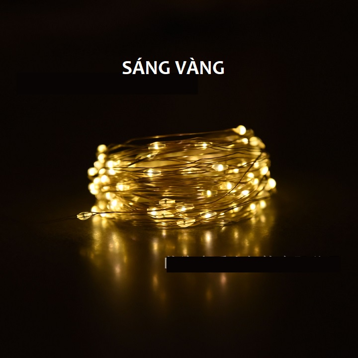Đèn LED Đom Đóm Chipsbling Dùng Pin Năng Lượng Mặt Trời Dài 12m Phù Hợp Giáng Sinh, Noel