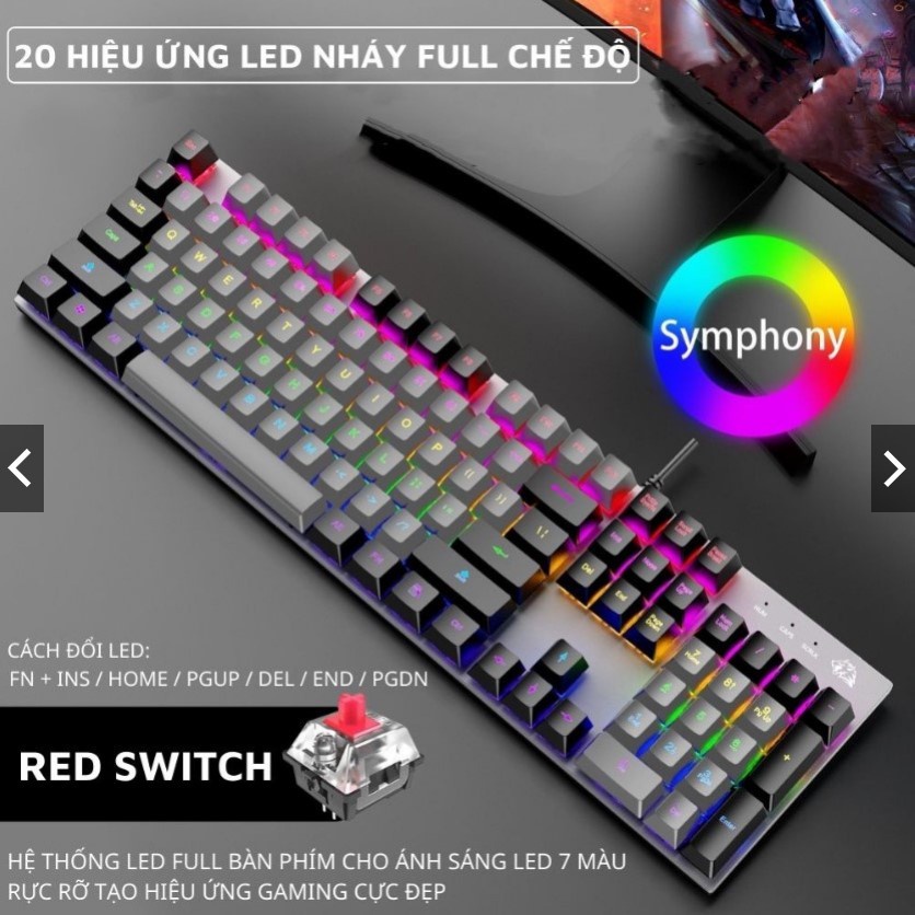 Bàn Phím Cơ Gaming Fullsize K1 COPUTA Red Switch Có Hotswap Bàn Phím Có Dây 20 Chế Độ LED