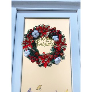 Vòng hoa trang trí noel giáng sinh vh17 - tặng kèm đèn