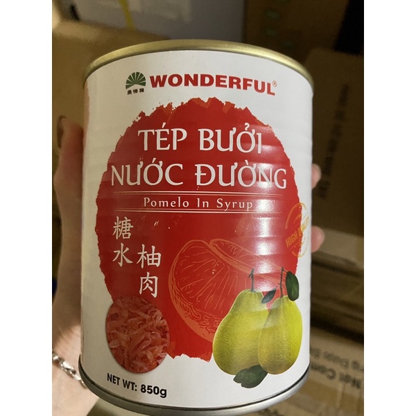 Tép bưởi nước đường Wonderful lon 820g
